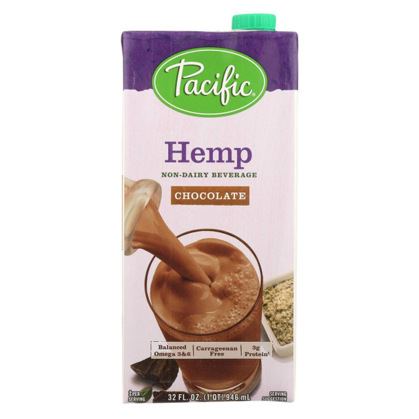 Pacific Natural Foods Nut and Grain Beverages - Hemp Chocolate - Case of 12 - 32 oz.