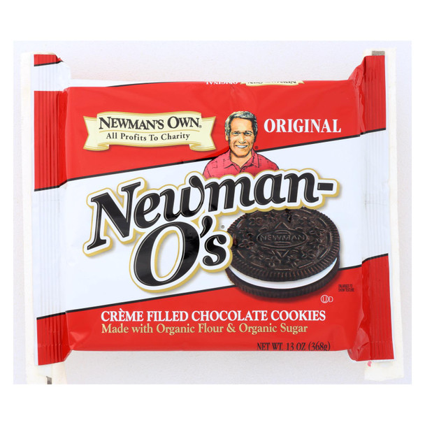 Newman's Own Organics Creme Filled Cookies - Chocolate - Case of 6 - 13 oz.