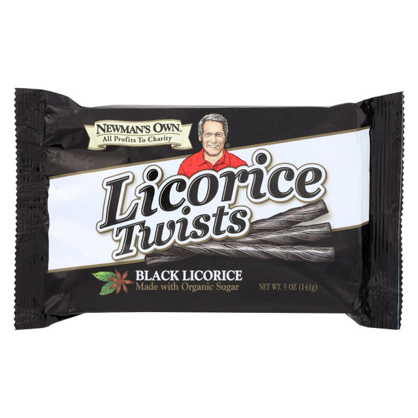 Newman's Own Organics Black Twists - Licorice - Case of 15 - 5 oz.