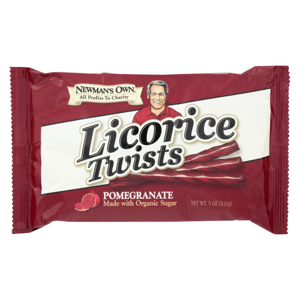 Newman's Own Organics Licorice Twists - Pomegranate - Case of 15 - 5 oz.