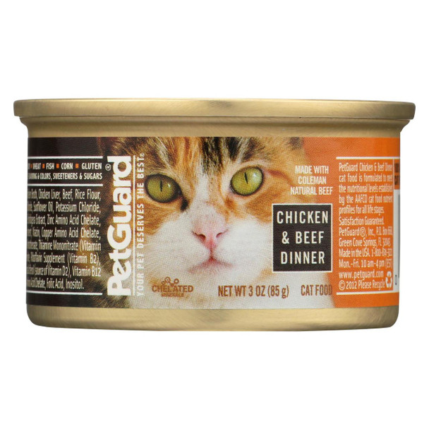 Petguard Cats Food - Chicken and Beef Dinner - Case of 24 - 3 oz.