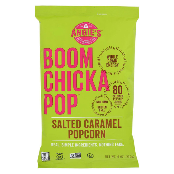 Angie's Kettle Corn Boom Chicka Pop Salted Caramel Popcorn - Case of 12 - 6 oz.