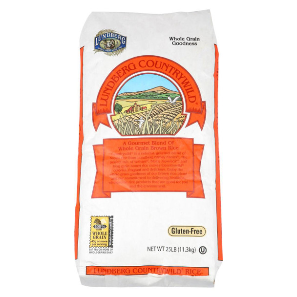 Lundberg Family Farms Whole Grain Brown Rice - Case of 25 lbs