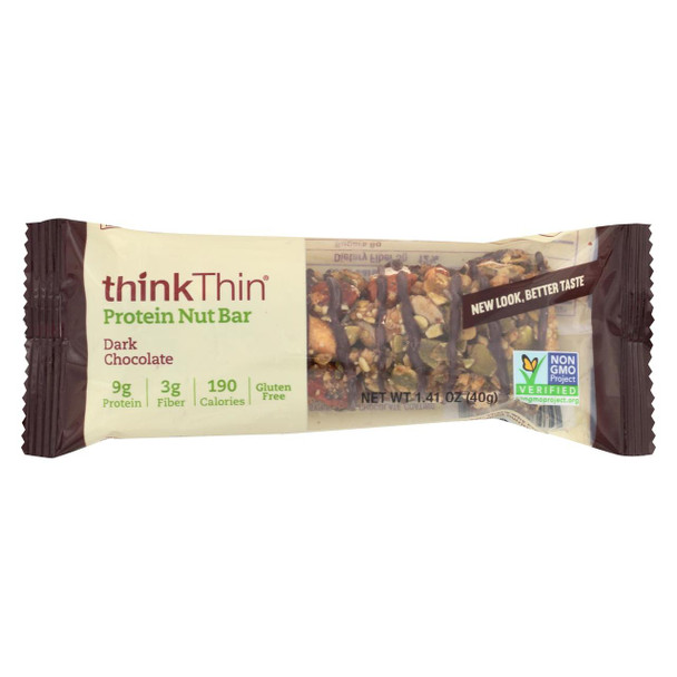 Think Products Thin Crunch Bar - Chocolate Dipped Nut - Case of 10 - 1.41 oz