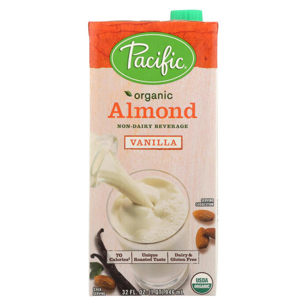 Pacific Natural Foods Almond Vanilla - Non Dairy - Case of 12 - 32 Fl oz.