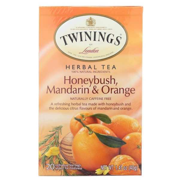 Twinings Tea Herbal Tea - Honeybush Mandarin and Orange - Case of 6 - 20 Bags