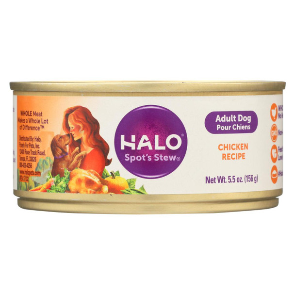 Halo Purely For Pets Dog Food - Spots Stew - Wholesome Chicken - 5.5 oz - case of 12