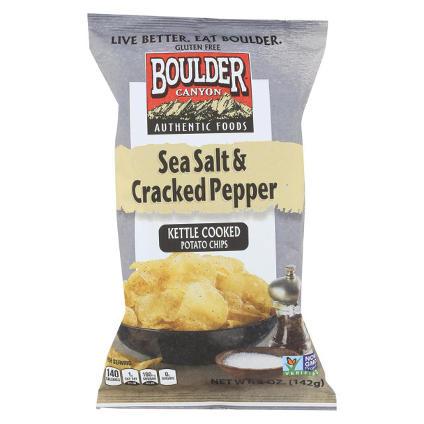 Boulder Canyon - Chips - Sea Salt and Cracked Pepper - Case of 12 - 5 oz.
