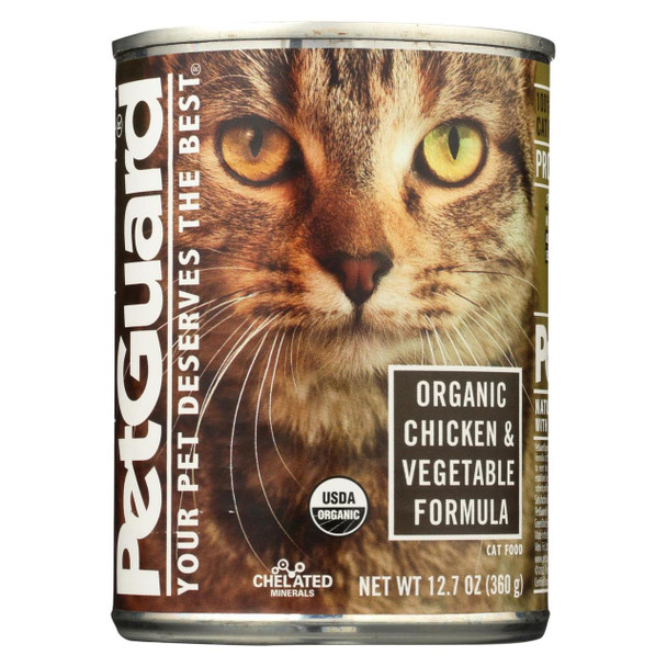 Petguard Cats Food - Organic Chicken and Vegetable - Case of 12 - 12.7 oz.