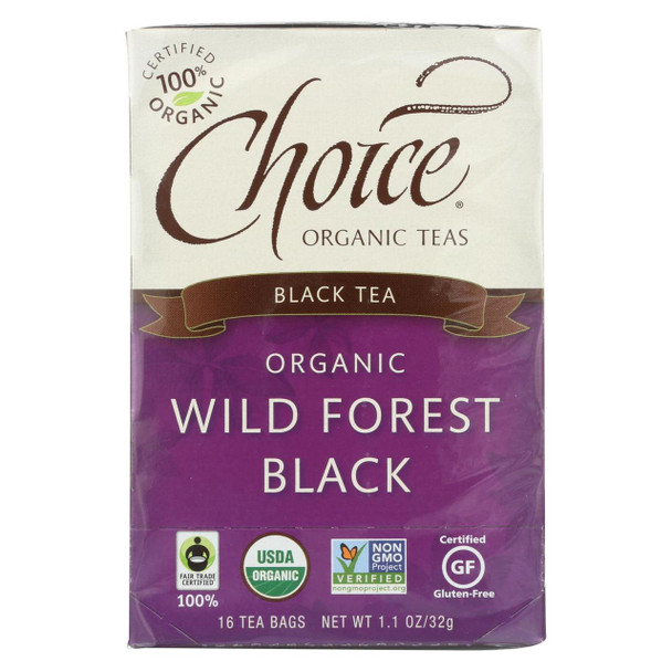 Choice Organic Black Tea - Wild Forest Black - Case of 6 - 16 Bags