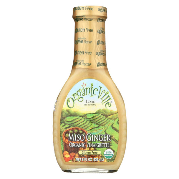 Organic Ville Miso Ginger Organic - Vinaigrette - Case of 6 - 8 Fl oz.