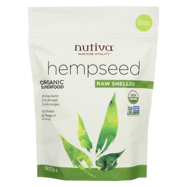 Nutiva Certified Organic Hempseed - Shelled - 8 oz - Case of 6