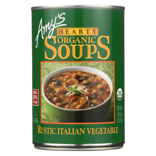 Amy's - Organic Soup - Vegetarian Hearty Italian - Case of 12 - 14 oz