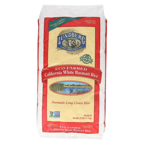 Lundberg Family Farms California White Basmati Rice - Single Bulk Item - 25LB