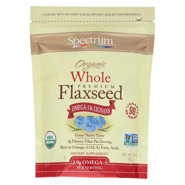 Spectrum Essentials Organic Whole Flaxseed - 15 oz