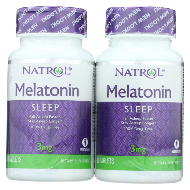 Natrol Melatonin Twin Pack - 3 mg - 60 Tablets Each