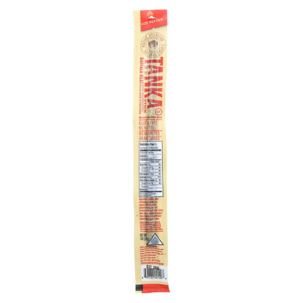 Tanka Bar Wild Snack Stick - Buffalo with Cranberry and Wild Rice - Spicy Pepper Blend - 1 oz - Case of 24