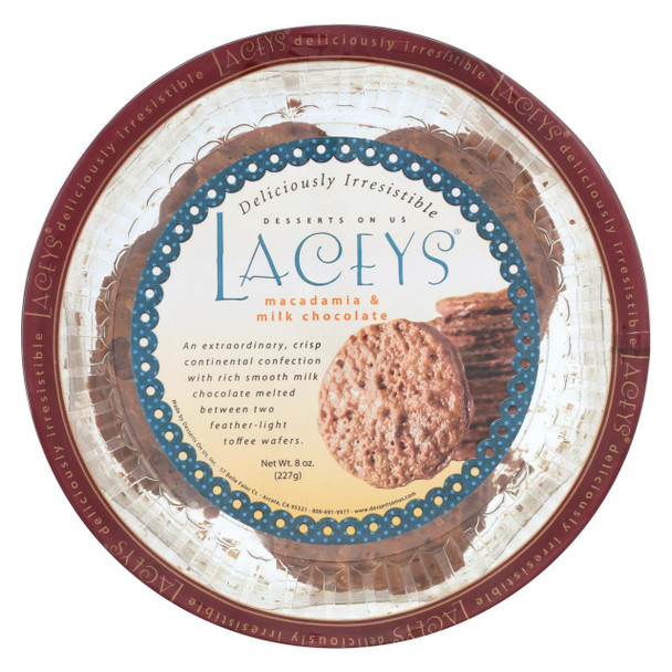 Laceys Cookies - Milk Chocolate Macadamia - Case of 24 - 8 oz.