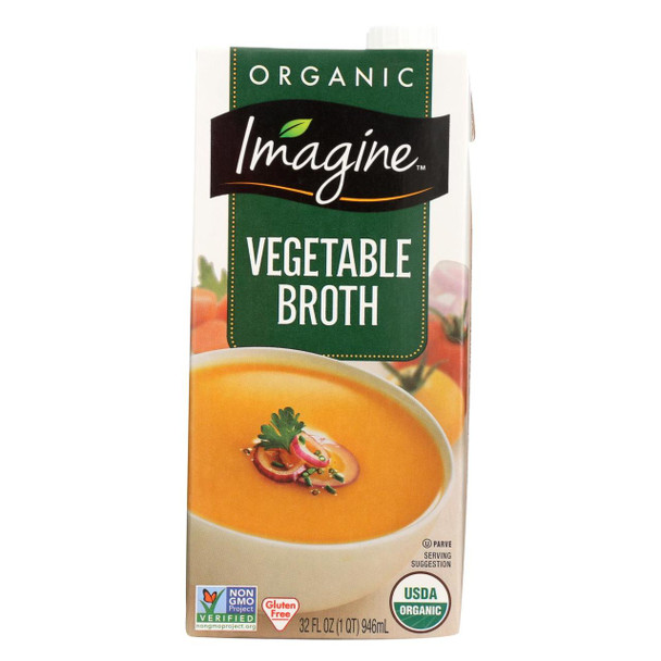 Imagine Foods Vegetable Broth - Organic - Case of 12 - 32 Fl oz.