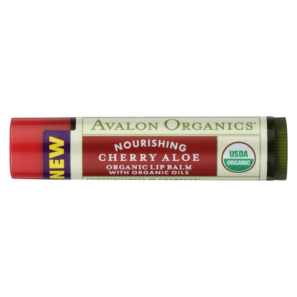 Avalon Organics Nourishing Aloe Organic Lip Balm Cherry - 0.15 oz - Case of 24