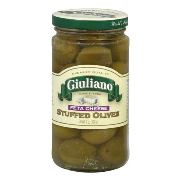 Giuliano's Specialty Foods - Stuffed Olives - Feta Cheese - Case of 6 - 7 oz.