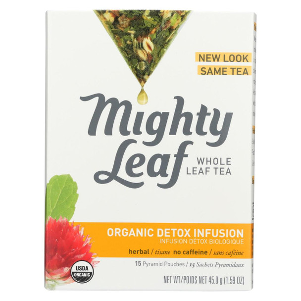 Mighty Leaf Tea Herbal Tea - Organic Detox Infusion - Case of 6 - 15 Bags