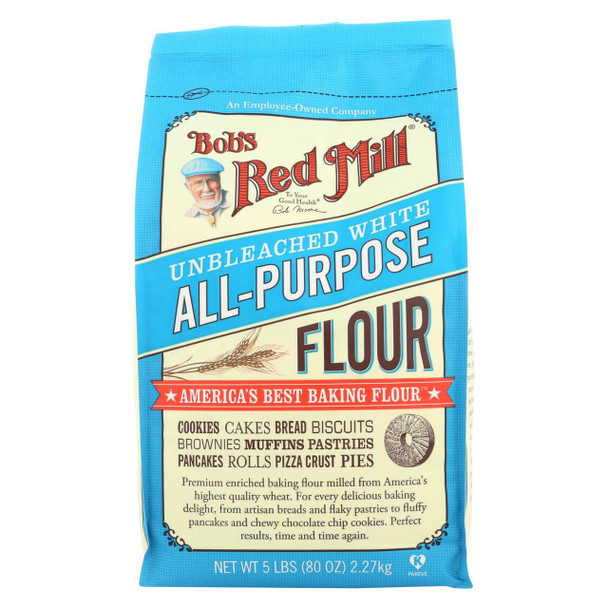 Bob's Red Mill - Unbleached White All-Purpose Baking Flour - 5 lb - Case of 4