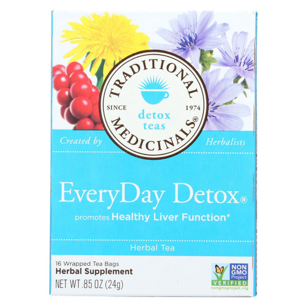 Traditional Medicinals Everyday Detox Herbal Tea - 16 Tea Bags