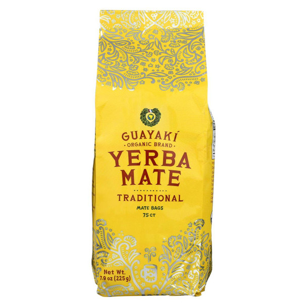 Guayaki Yarba Mate  Tea Bags - Traditional - Case of 6 - 75 Bags