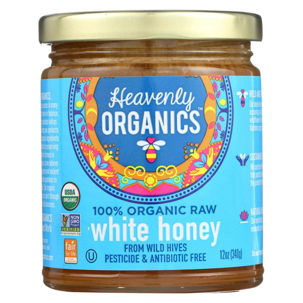 Heavenly Organics Organic Honey - White Raw - Case of 6 - 12 oz.