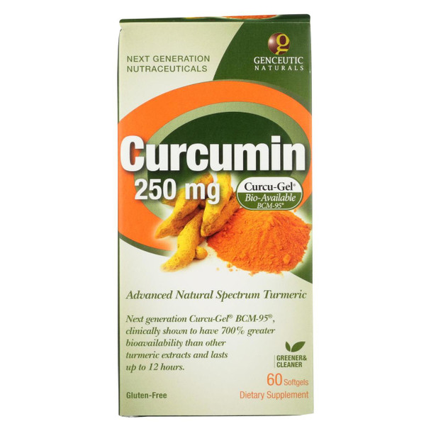 Genceutic Naturals Curcumin - 250 mg - 60 Softgels