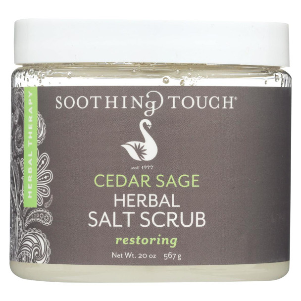 Soothing Touch Herbal Salt Scrub - Cedar Sage - 20 oz