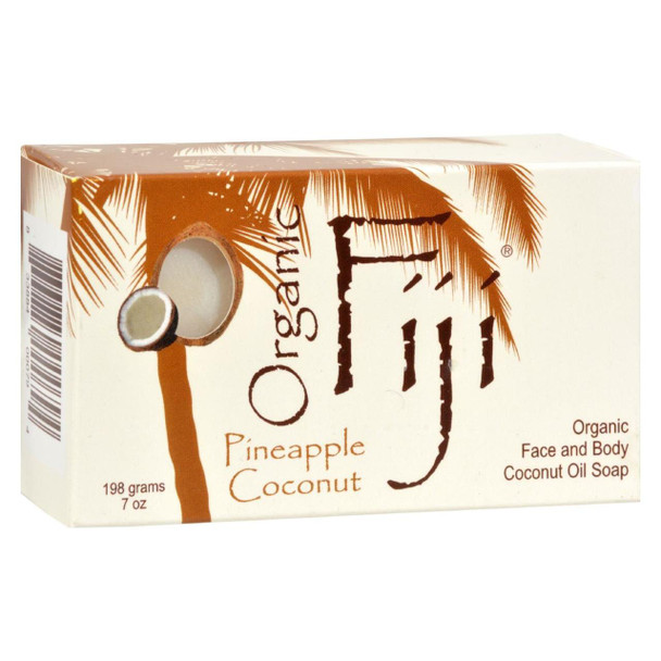 Organic Fiji Organic Face and Body Coconut Oil Soap Pineapple Coconut - 7 oz