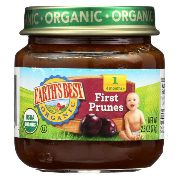 Earth's Best Organic First Prunes Baby Food - Case of 12 - 2.5 oz.