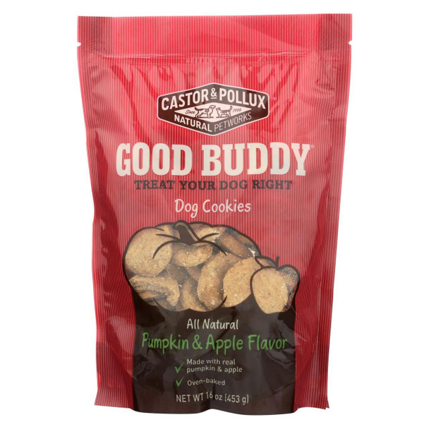 Castor and Pollux Dog Cookies - Pumpkin and Apple - Case of 8 - 16 oz.