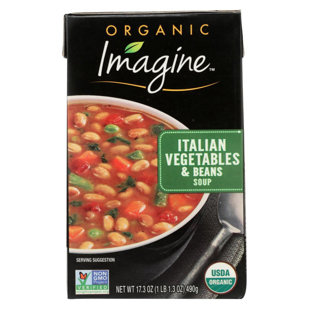 Imagine Foods Soup - Italian Veggie Bean - Case of 12 - 17.3 oz.