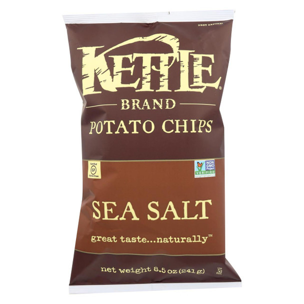 Kettle Brand Potato Chips - Sea Salt - Case of 12 - 8.5 oz.