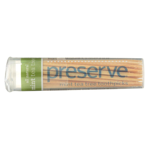 Preserve Flavored Toothpicks Mint Tea Tree - 35 Pieces - Case of 24