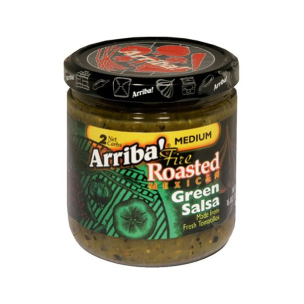 Arriba Roasted Green Salsa - Medium - Case of 6 - 16 oz.