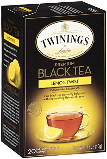 Twining's Tea Black Tea - Lemon Twist - Case of 6 - 20 Bags