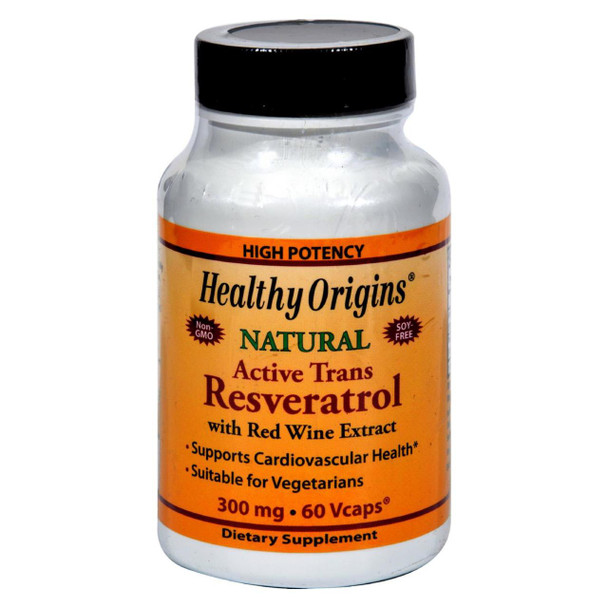 Healthy Origins Natural Resveratrol - 300 mg - 60 Vegetarian Capsules