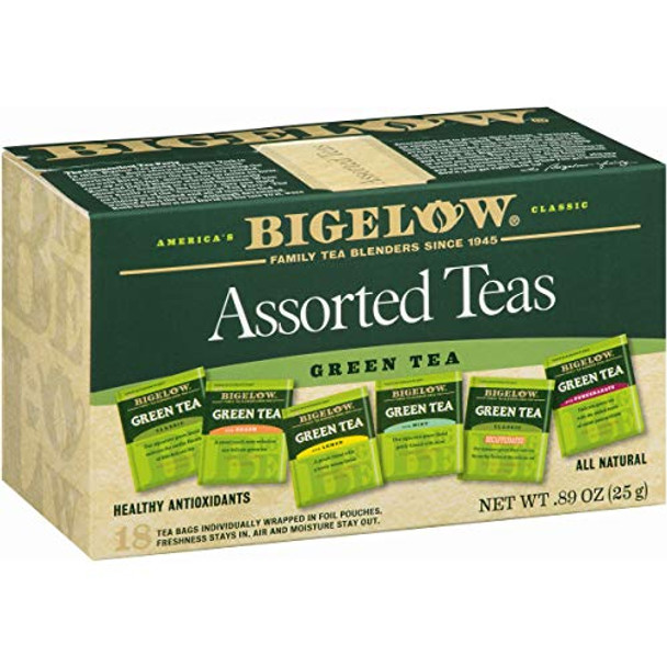 Bigelow Tea Tea - Green - 6 Assorted - Case of 6 - 18 BAG