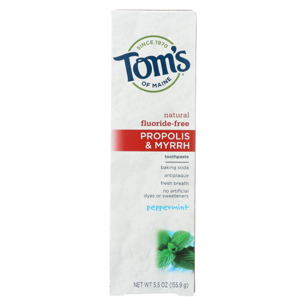 Tom's of Maine Propolis and Myrrh Toothpaste Peppermint - 5.5 oz - Case of 6