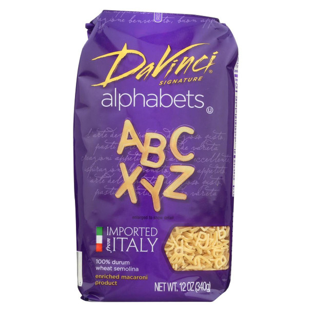 DaVinci - Alphabet Pasta - Case of 12 - 12 oz.