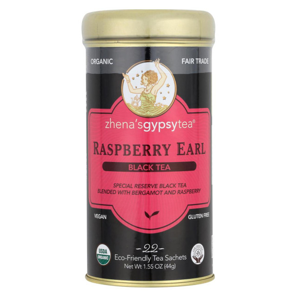Zhena's Gypsy Tea Raspberry Earl Black Tea - Case of 6 - 22 Bags