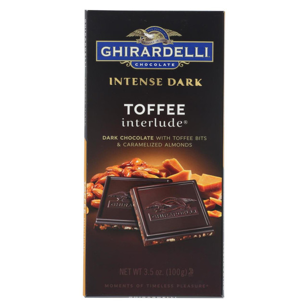 Ghirardelli Intense Dark Chocolate Toffee Interlude Bar - Case of 12 - 3.5 oz.