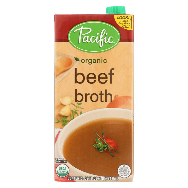 Pacific Natural Foods Beef Broth - Case of 12 - 32 Fl oz.