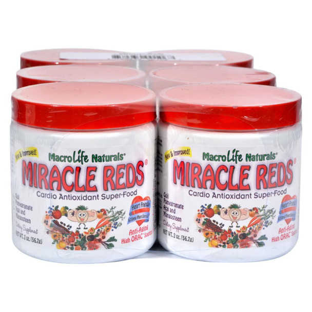MacroLife Naturals Miracle Reds Antioxidant Super Food 6 servings - Case of 6 - 2 oz
