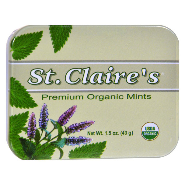 St Claire's Organic Premium Mints Display Case - Case of 6 - 1.5 oz