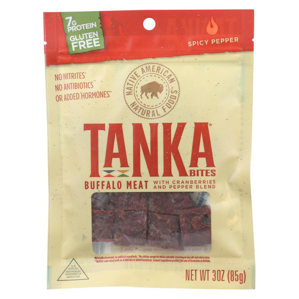 Tanka Bar Bites - Buffalo with Cranberry - Spicy Pepper Blend - 3 oz - Case of 6